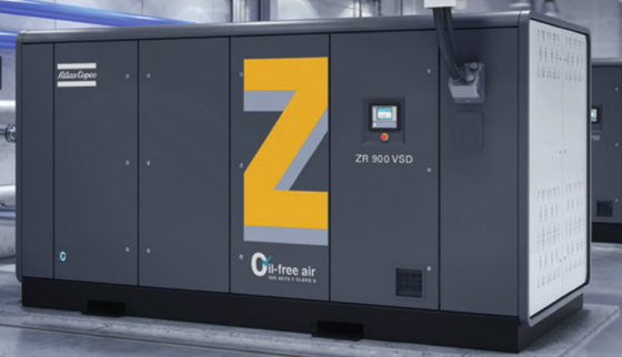 صفر خطر التلوث ZR300-750& ZR400-900VSD ضاغط الهواء بدون زيت Atlas Copco