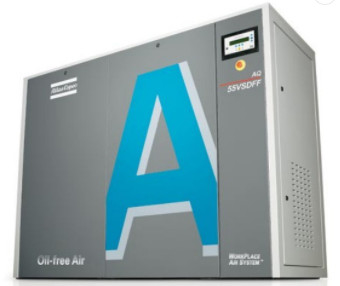 ضاغط هواء بدون زيت 55kw أتلاس المسمار المضغوطة المياه حقن AQ 55 VSD